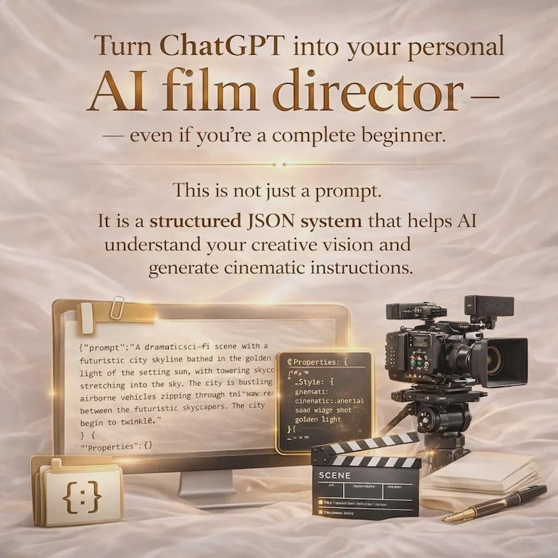AI Video Prompt Guide for Beginners | Cinematic JSON Prompt System | ChatGPT Video Creation Framework | Veo 3 - Compatible PDF image 2