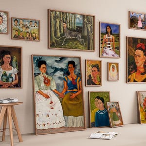 Set of 110+ Frida Kahlo Digital Art Prints XX Century Mexican Surrealist Portraits Instant Download Printable Wall Art High Resolution
