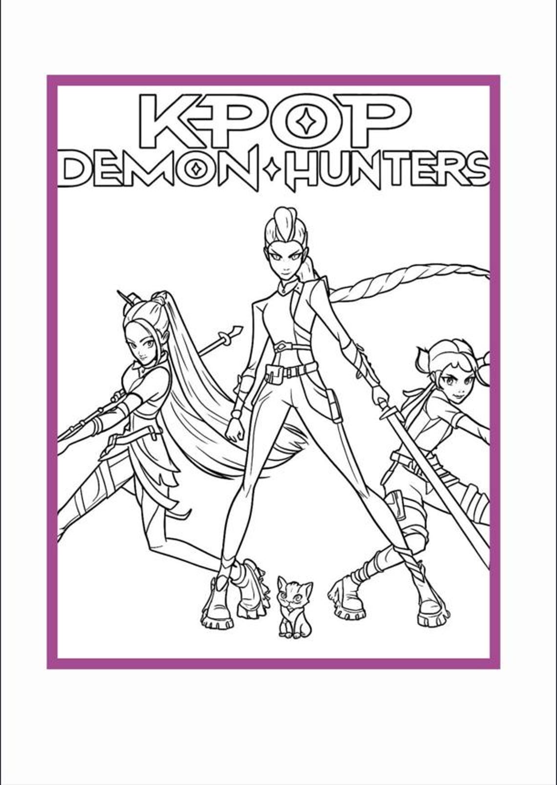 K Pop Demon Hunters Colouring Sheets Etsy K Pop Demon Hunters Colouring Sheets Etsy