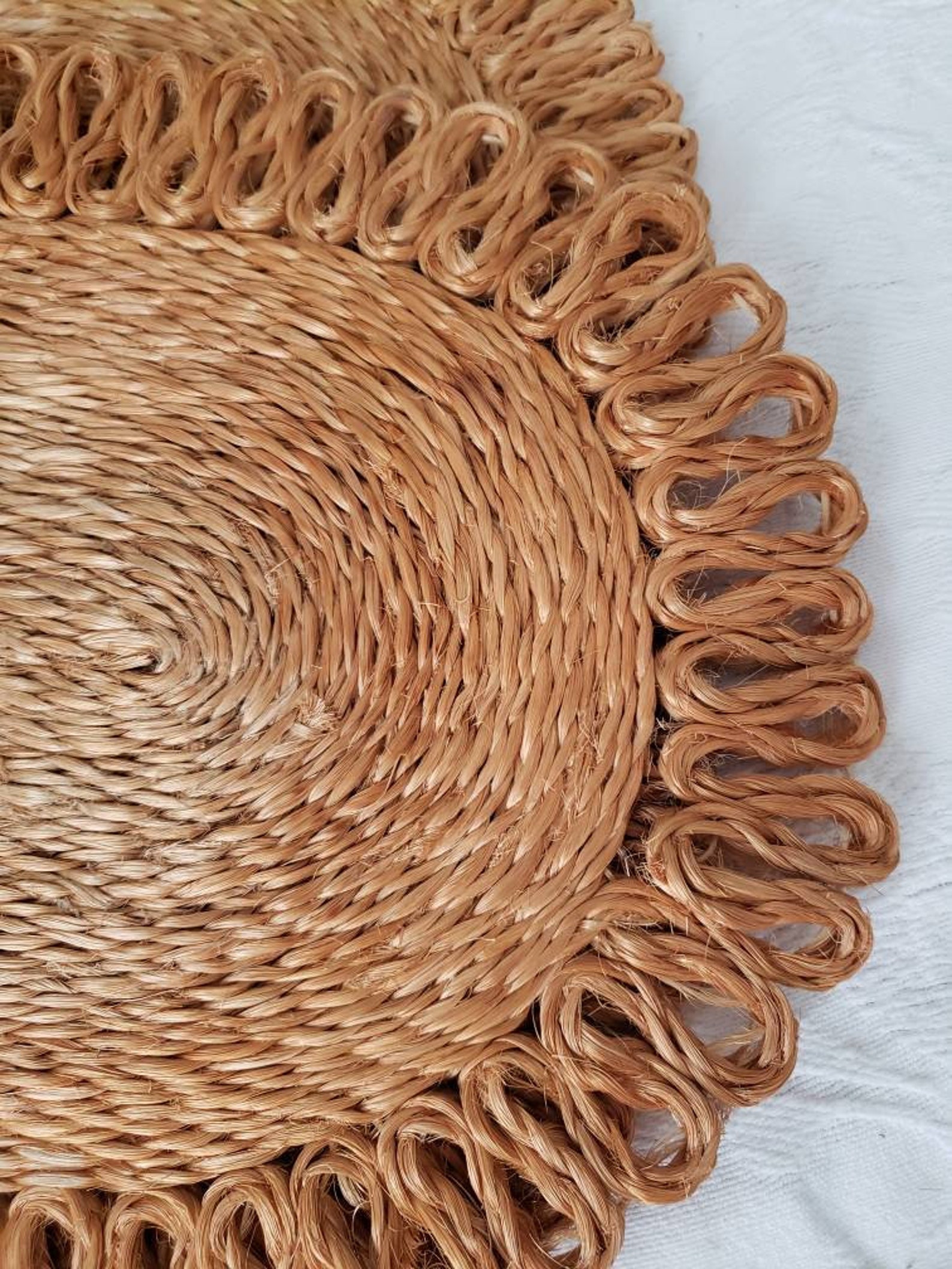 Vintage Woven Wicker Placemats Oval Doilies Abaca Philippines Etsy