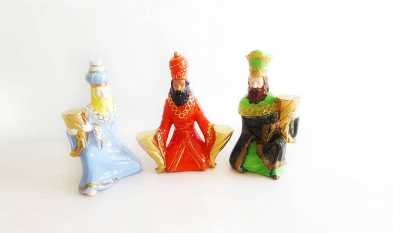 Vintage Nativity Ceramic Wise Men Statues Decor The Three | Etsy