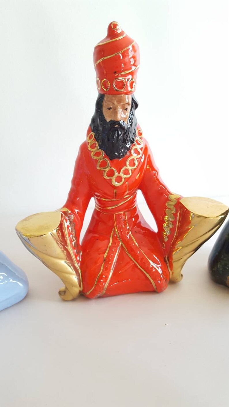 Vintage Nativity Ceramic Wise Men Statues Decor The Three | Etsy