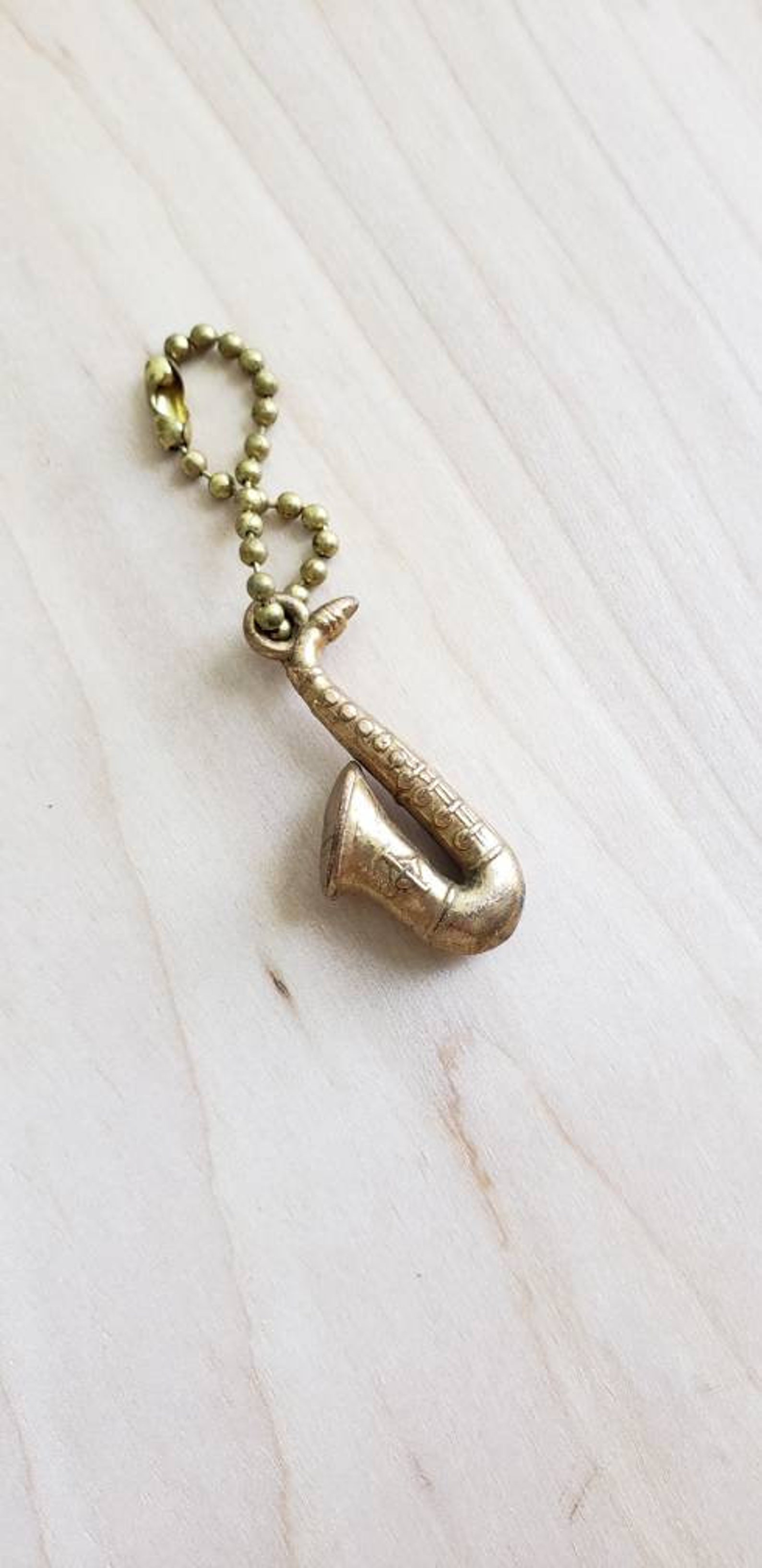 Vintage Saxophone Keychain Jazz Musician Gift Musical Key Etsy