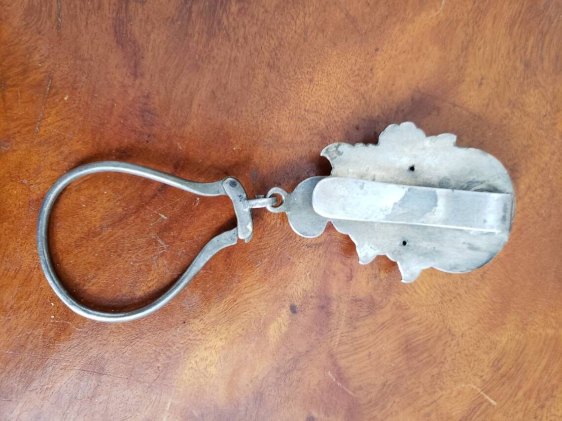 Antique Key Ring With Silver Hollow Art Nouveau Floral Belt Etsy