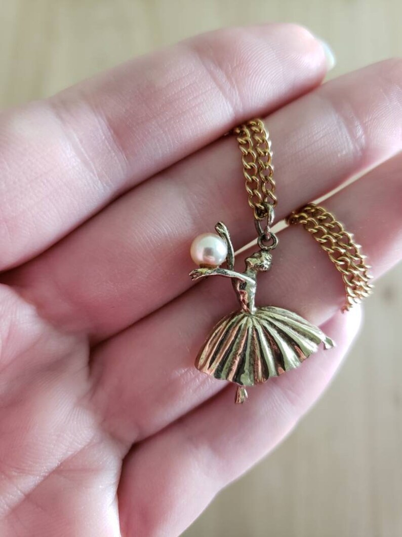 Little Girl Ballerina Necklace Ballet Dancer Necklace Vintage Etsy