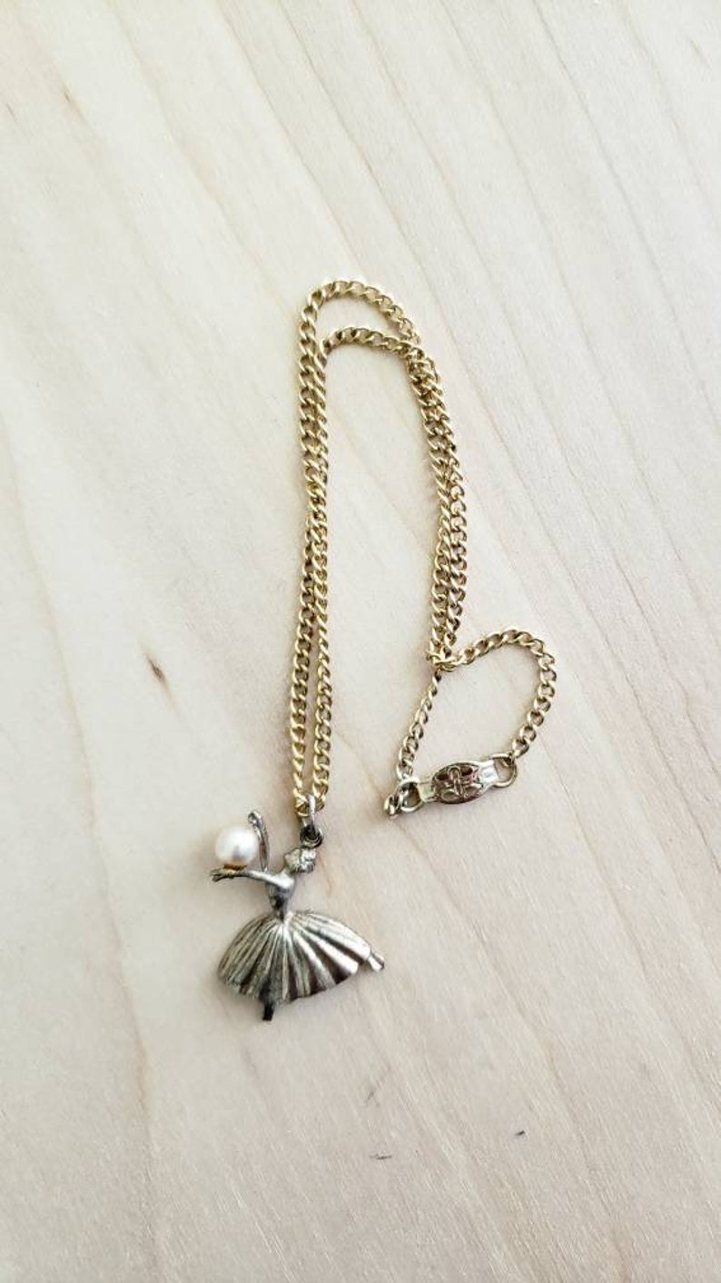 Little Girl Ballerina Necklace Ballet Dancer Necklace Vintage Etsy