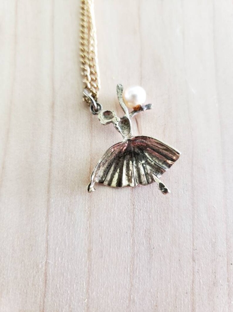 Little Girl Ballerina Necklace Ballet Dancer Necklace Vintage Etsy