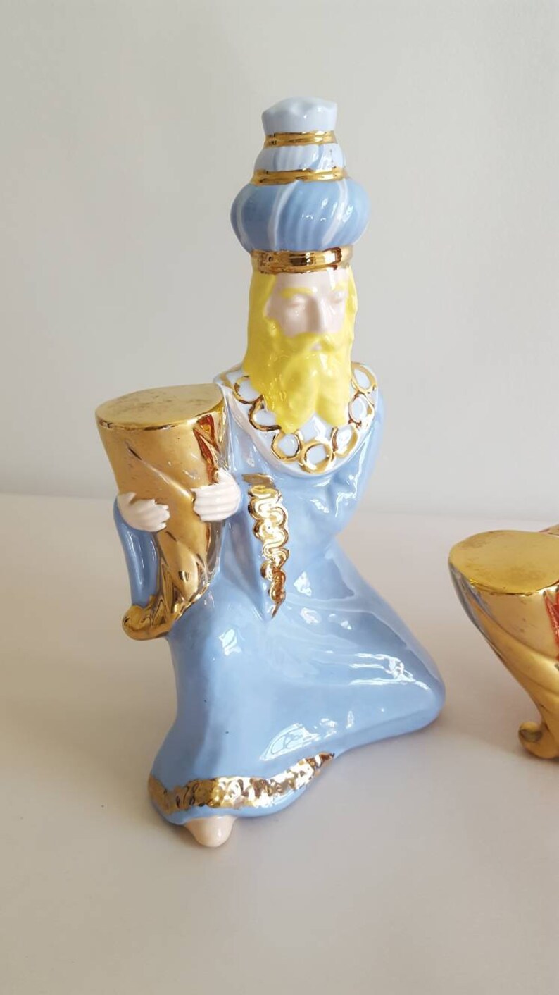 Vintage Nativity Ceramic Wise Men Statues Decor The Three | Etsy