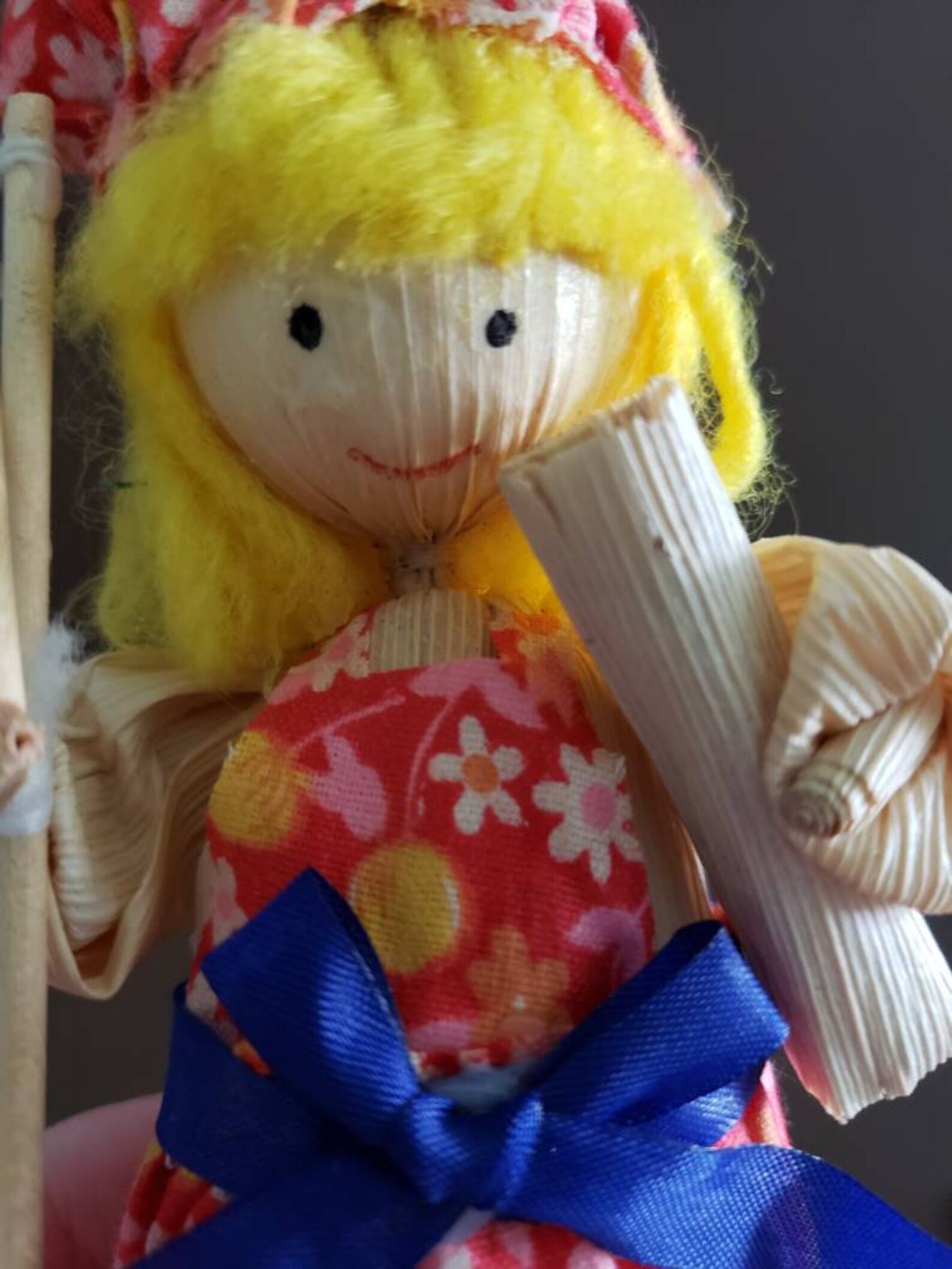 Vintage Corn Husk Dolls Gardener Girl Ornaments Gift for Etsy UK