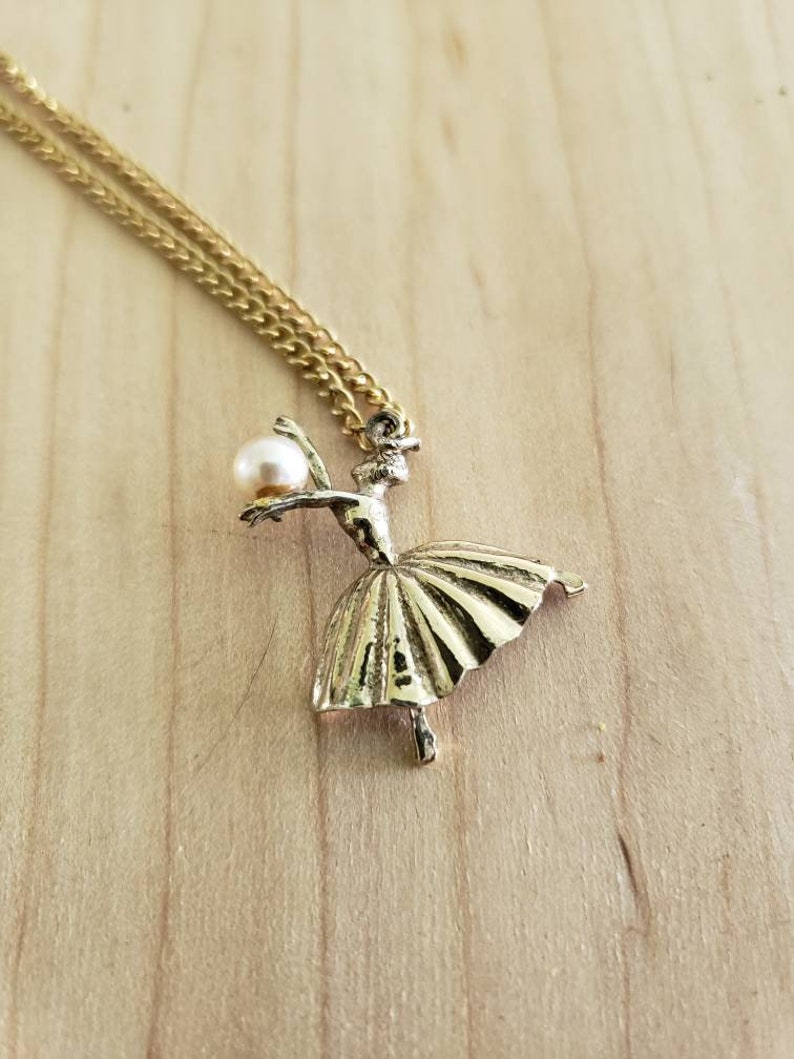 Little Girl Ballerina Necklace Ballet Dancer Necklace Vintage Etsy