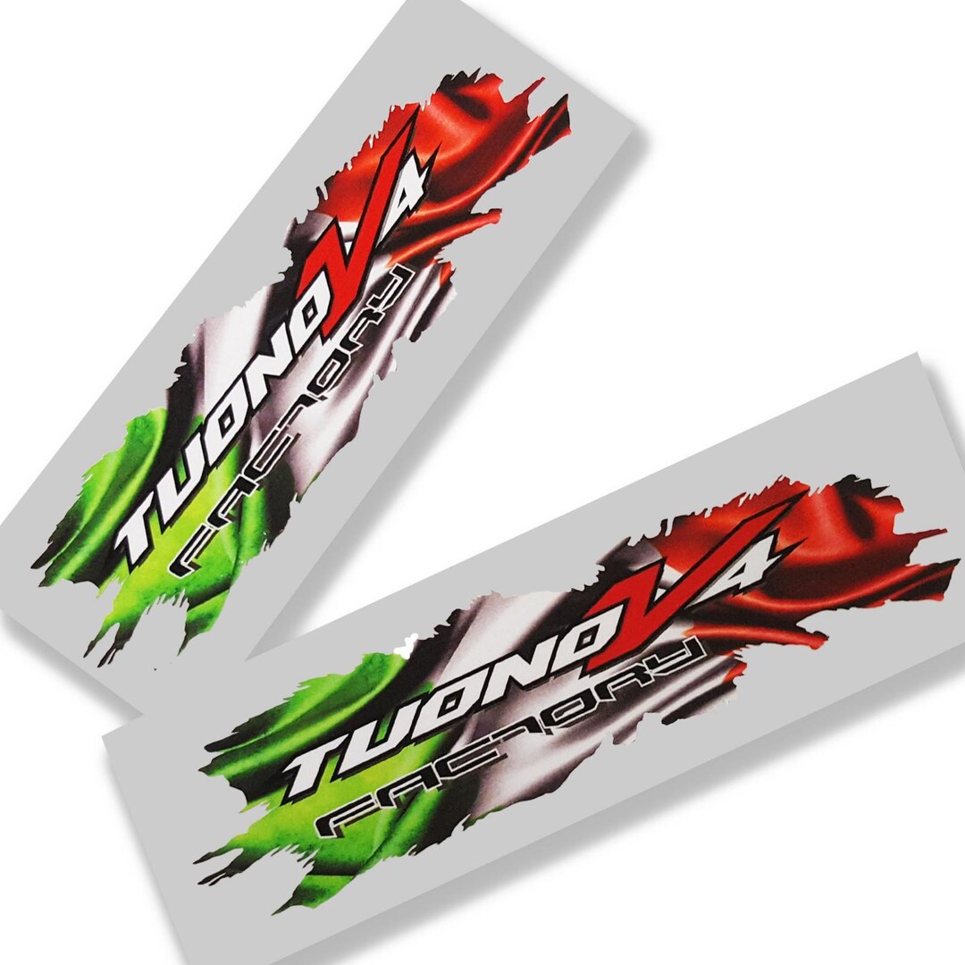 Tuono Graphics Tuono V4 1100 Factory Torn Flag Vinyl Motorcycle Decals Sticker ...