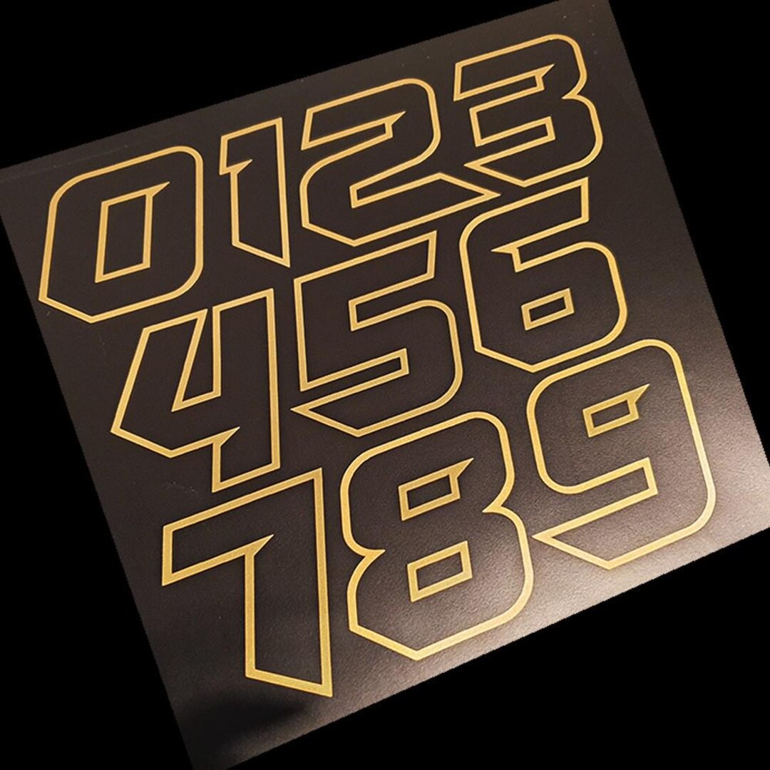 Gold Outline Race Number Decals, 100mm High - Set of 6 - Etsy