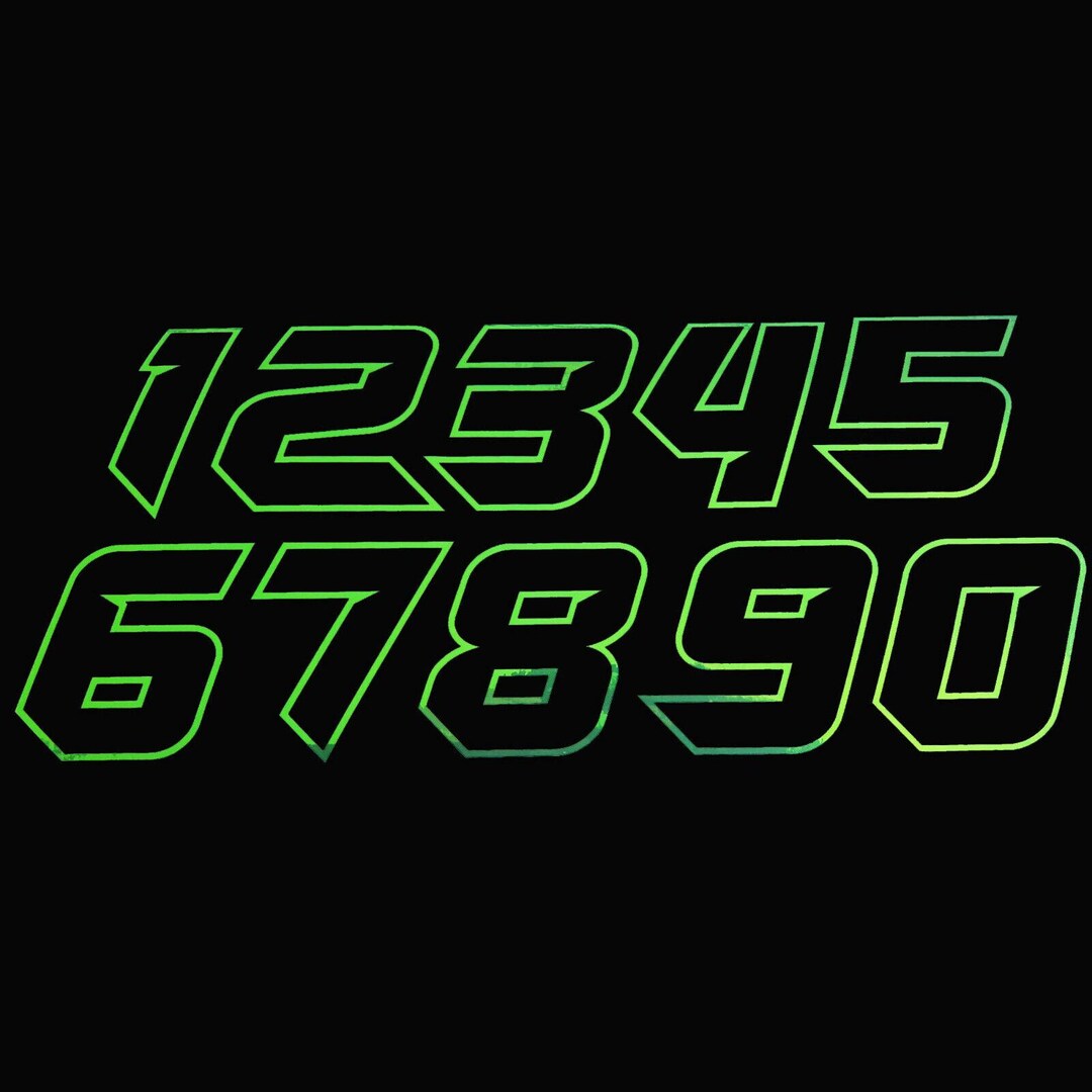 Chrome Racing Number 93 Fluorescent Green Chrome Race Number Decals, 100mm High (set of 6 - Etsy