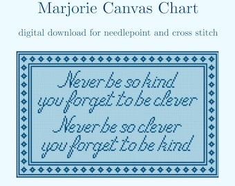 Marjorie lyrics needlepoint stitch chart - digital download - pdf file