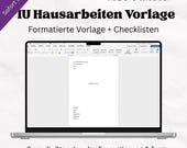 IU Hausarbeiten Vorlage – Formatierte Word-Vorlage nach IU-Standard + Checklisten für schriftliche Prüfungen (digitaler Download)