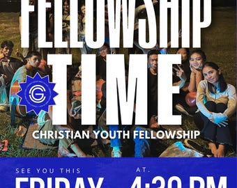 Christian Youth Fellowship Flyer | Editable Canva Template (Digital Download)
