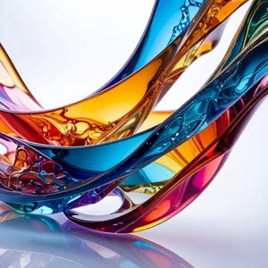Colorful Glass Wave Wall Art Printable, Abstract Modern Decor, Liquid Glass Style, Contemporary Digital Download, Minimal Wall Decor