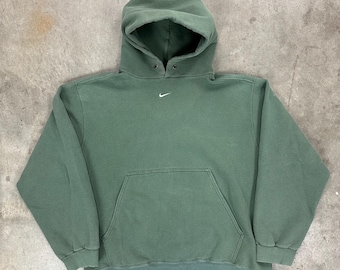 Sudadera con capucha Nike vintage de EE. UU. en verde salvia desgastada