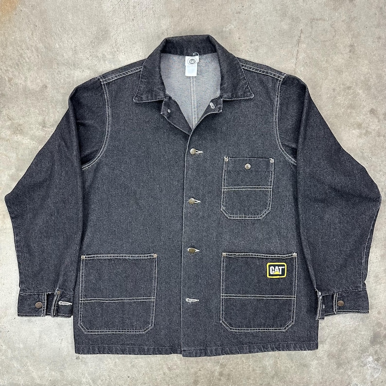 Vintage USA Cat / Caterpillar arbetskläder äkta svart jobbjacka bild 1