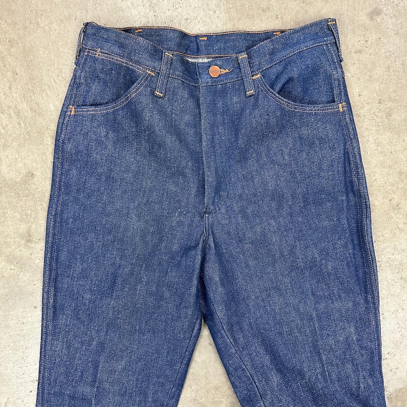 Vintage USA Wrangler mörk indigoblå jeans bild 3