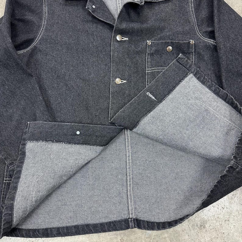 Vintage USA Cat / Caterpillar arbetskläder äkta svart jobbjacka bild 4