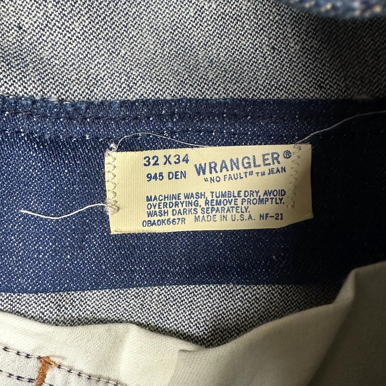 Vintage USA Wrangler mörk indigoblå jeans bild 4