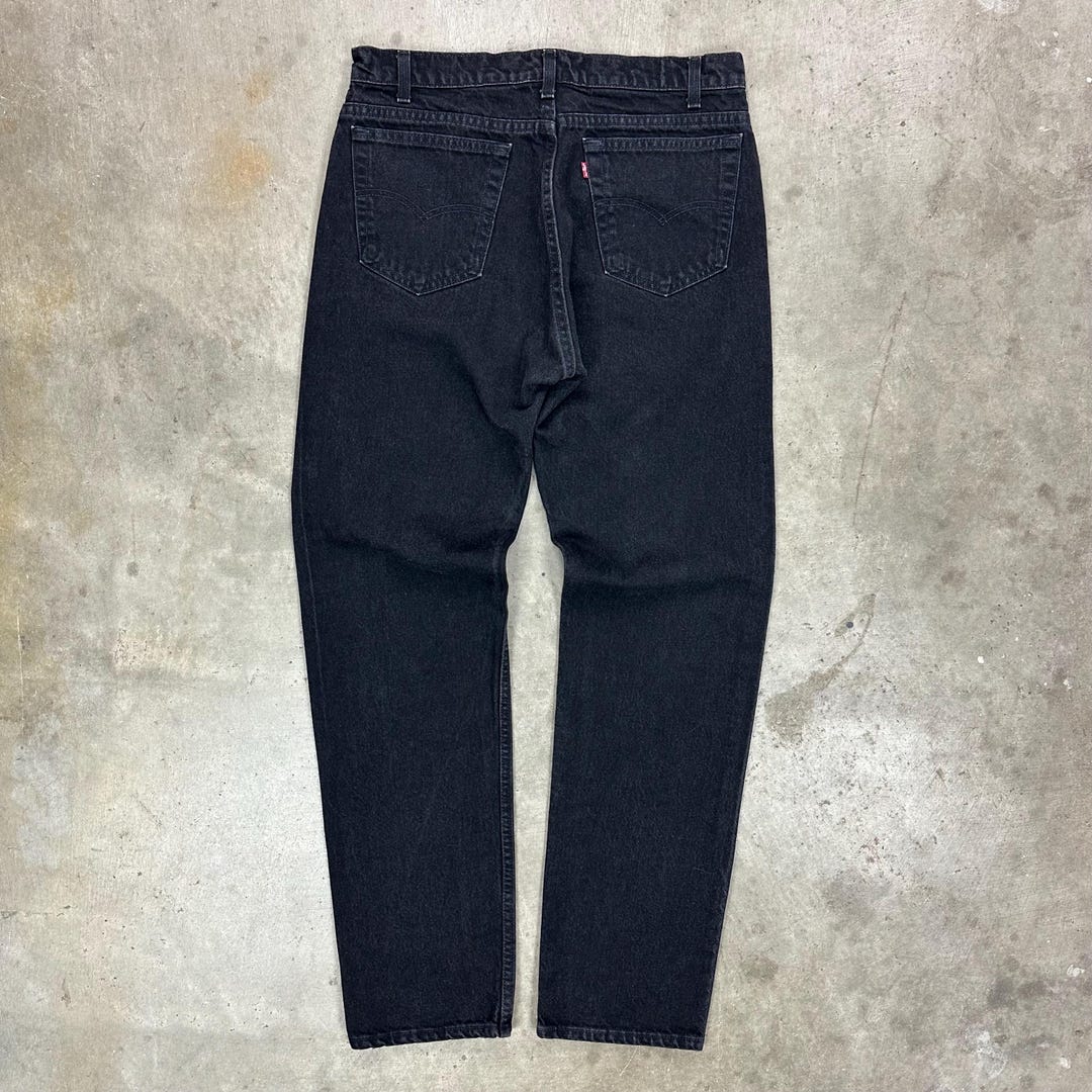 Vintage USA Levi’s 505 Jet Black Straight Leg Jeans - Etsy