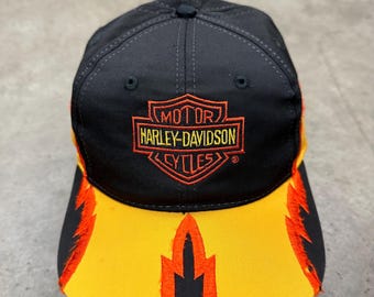 Gorra vintage Harley Davidson con llamas tribales del suroeste