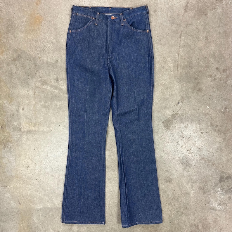 Vintage USA Wrangler mörk indigoblå jeans bild 1
