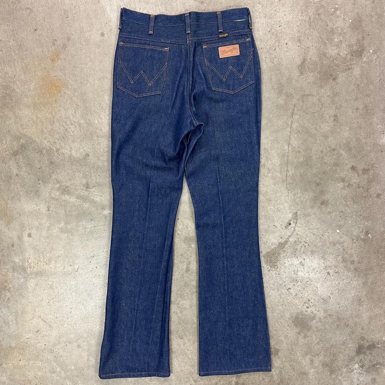 Vintage USA Wrangler mörk indigoblå jeans bild 5
