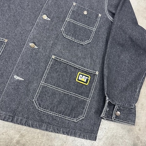 Vintage USA Cat / Caterpillar arbetskläder äkta svart jobbjacka bild 2