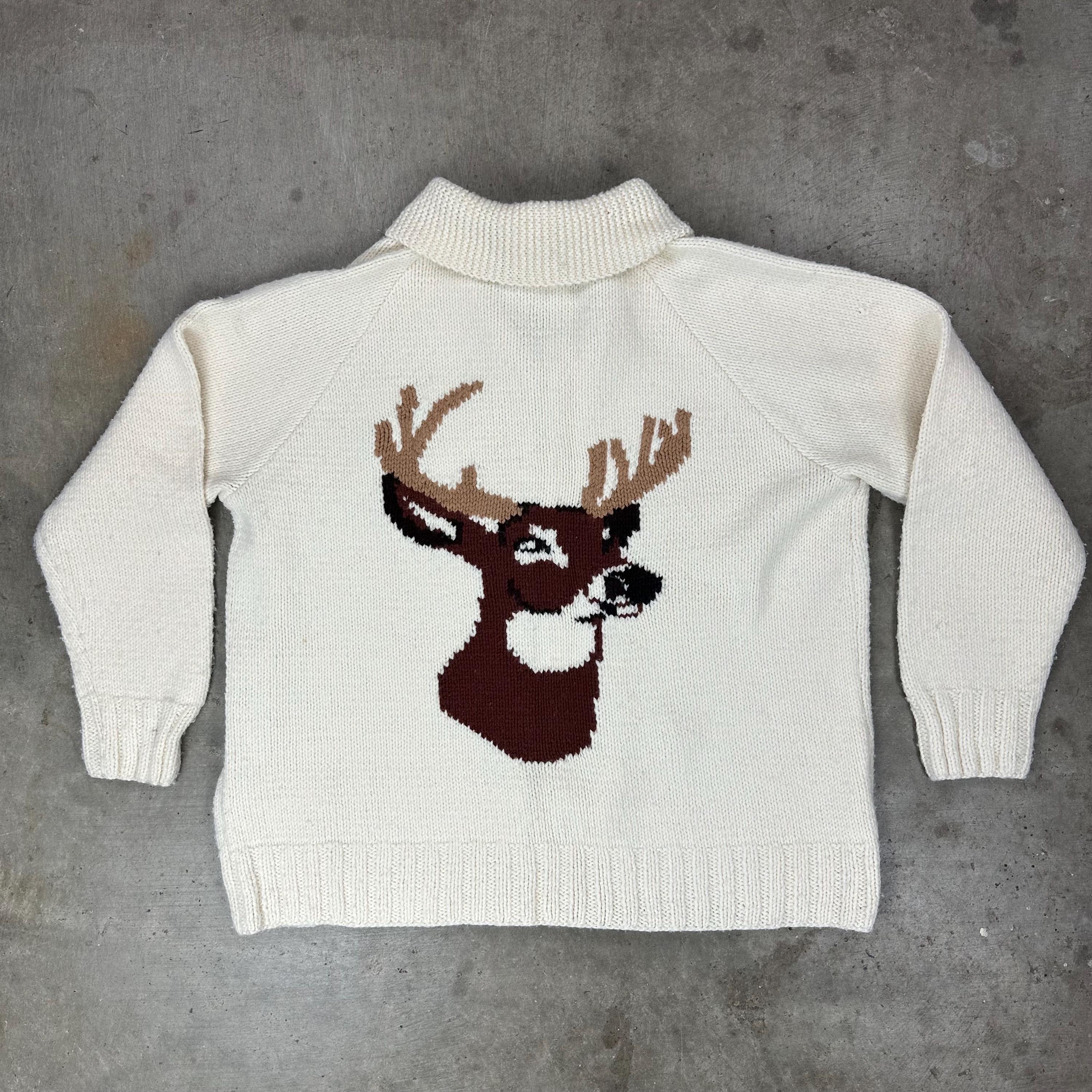 Vintage Cowichan Deer Sweater - Etsy display picture 1