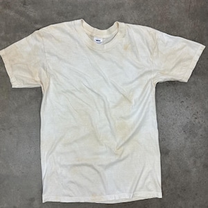 Vintage USA Lightly Distressed Marbled Grunge White T-Shirt