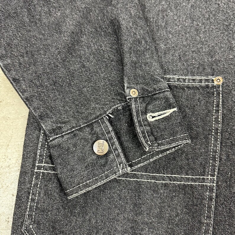 Vintage USA Cat / Caterpillar arbetskläder äkta svart jobbjacka bild 3