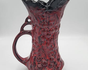 Vintage McCoy Red Berries & Vine Ceramic Pitcher