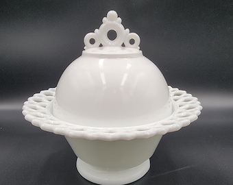 1800's Atterbury Glass Co "Dancing Sailors" Milk Glass EAPG