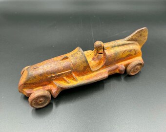 E.R. Roach Industries sand-cast Aluminum toy race car