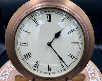 Brass Port Hole Clock with Stand