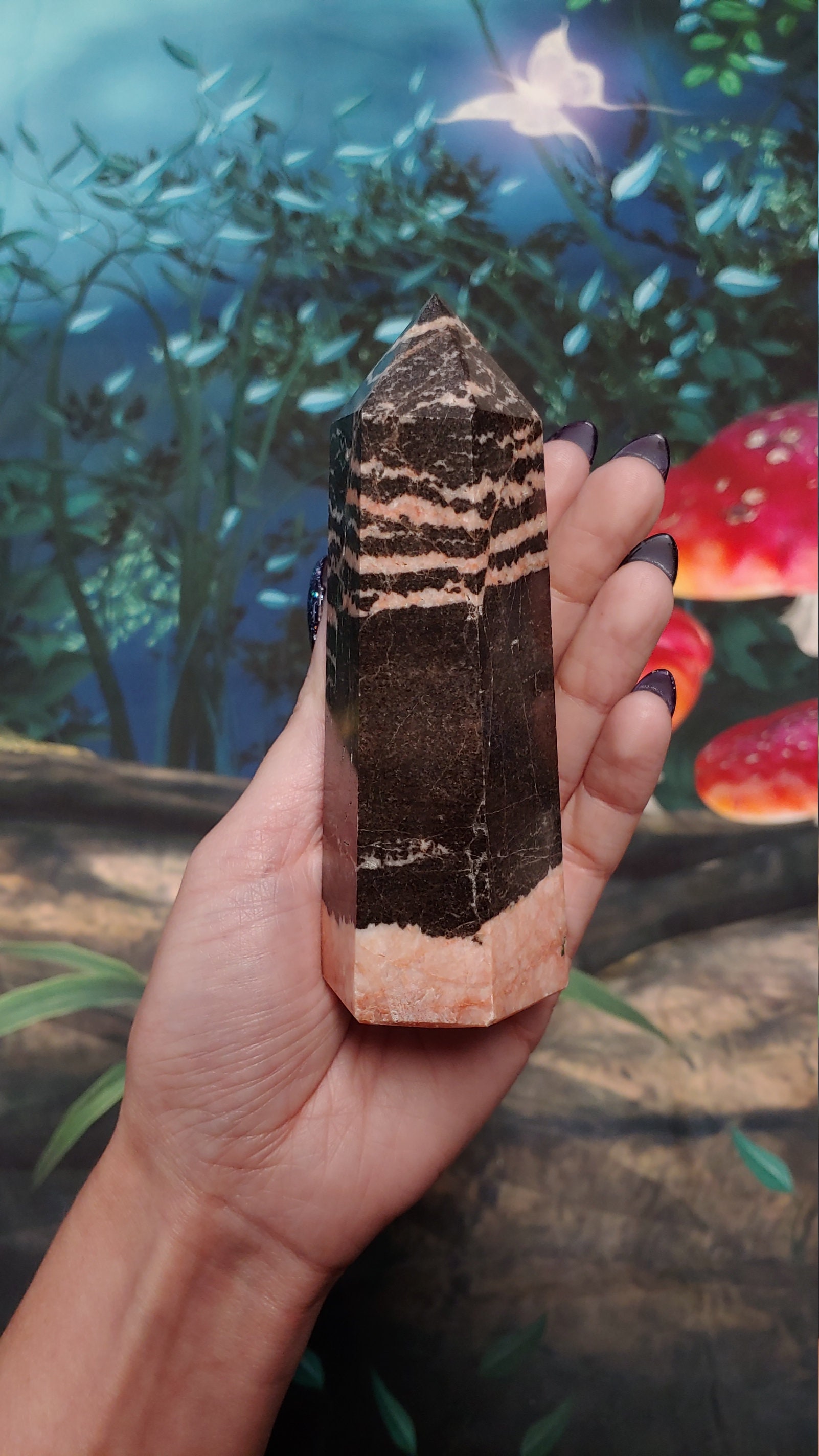 Pink Zebra Jasper 5 Tower Crystal PZ50 Etsy