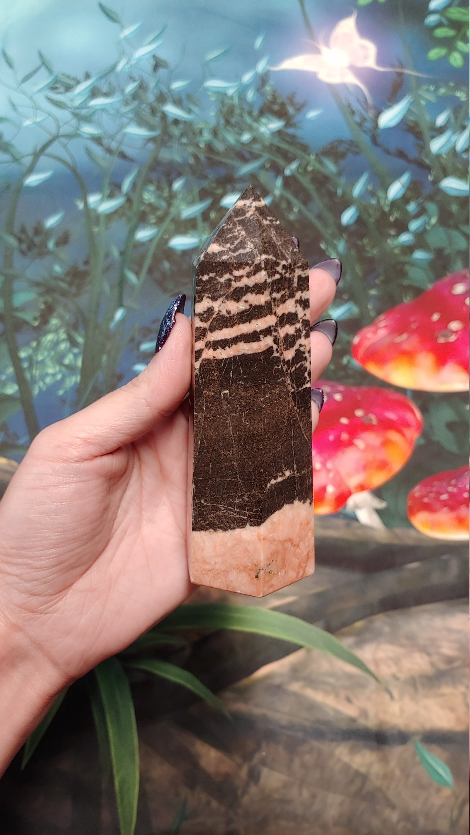 Pink Zebra Jasper 5 Tower Crystal PZ50 Etsy