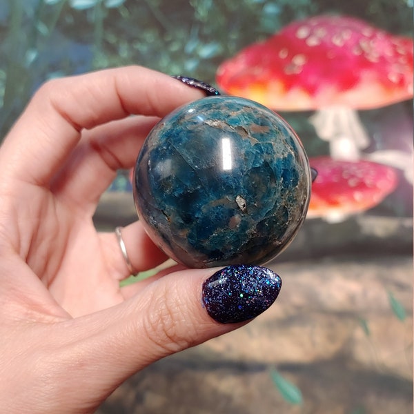 Esfera de cristal de apatita azul 48mm - AC30