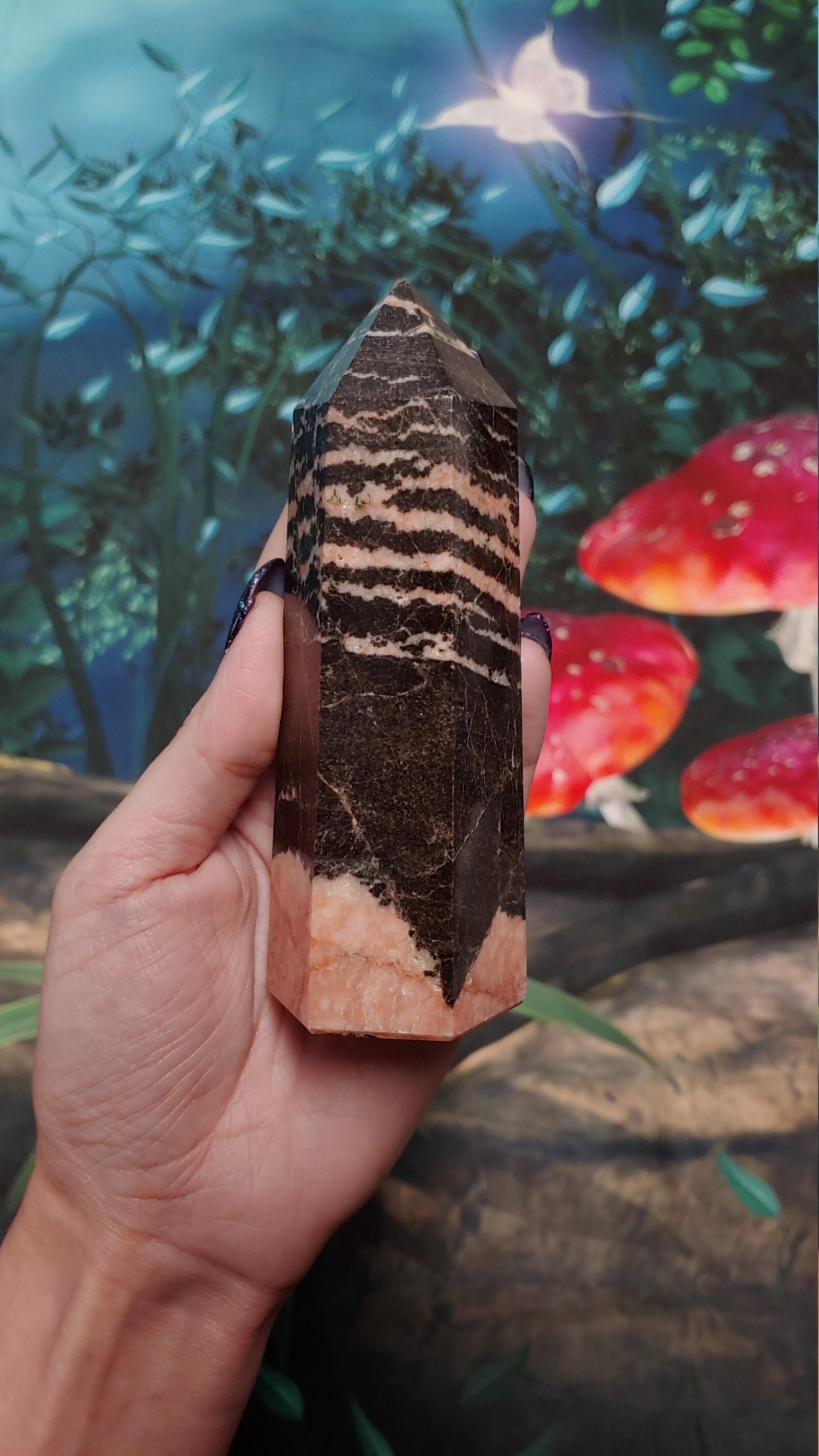 Pink Zebra Jasper 5 Tower Crystal PZ50 Etsy