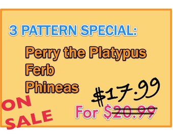 On Sale! Amigurumi Crochet PATTERN- 3 Pattern Special "PDF file"