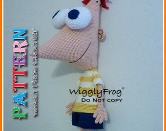 Pattern ONLY: Phineas (from Phineas and Ferb) - Amigurumi Crochet PATTERN "PDF file"