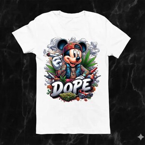 Disney Mickey Mouse DOPE Smoke Weed Woman Tshirt / Men Tshirt / Racerback Tanks / Sweatshirt / Hoodie image 2