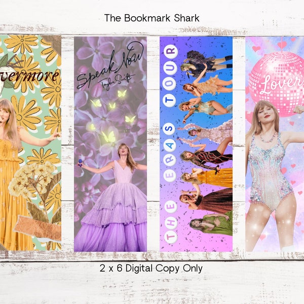 Taylor Swift Digital Bookmarks | Eras Tour | Swiftie Bookmark Gifts | Printable Bookmarks | Midnights | Taylor Swift March | Booktok | Merch