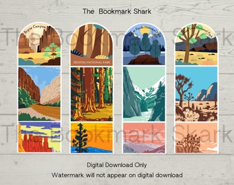 National Parks Digital Bookmarks | Joshua Tree Download Bookmarks | Nature Bookmark Gifts | Printable Bookmarks | Outdoor Bookmarks