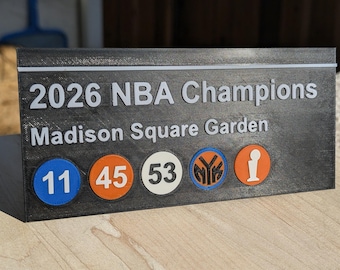 2026 Knicks Championship Subway Sign Desk Display | New York Basketball Minimalist Shelf Ornament