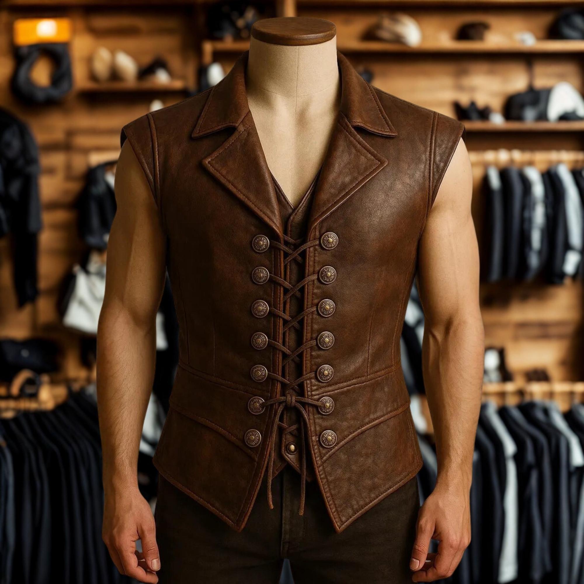 Leather Lace up Vest - Etsy