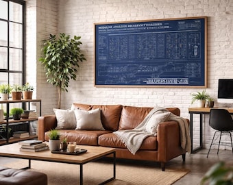 Modular Synthesizer Blueprint | Electronic Studio Print | Digital Download